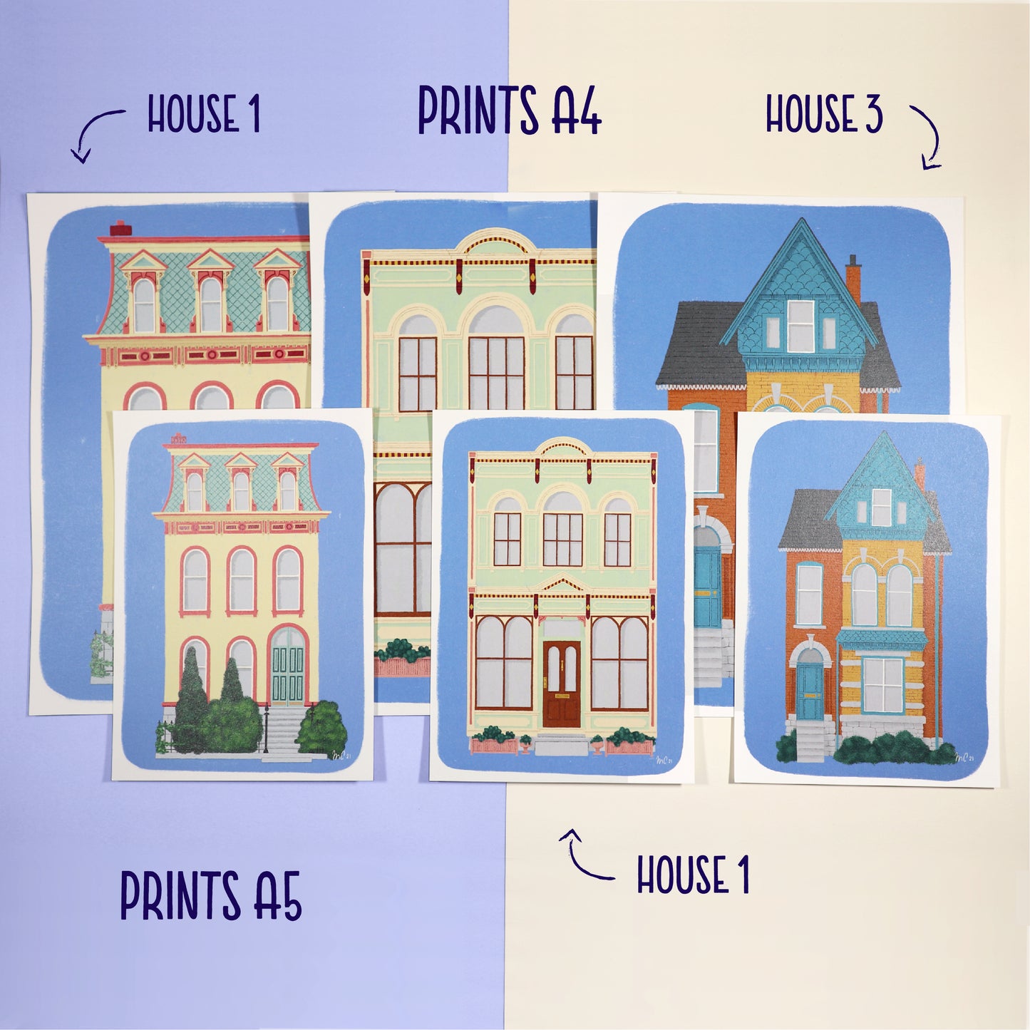 Victorian Houses Series — House 3 A4 print